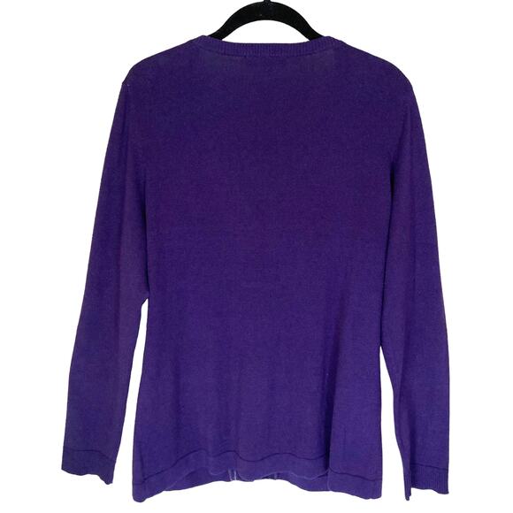Coldwater Creek Silk Blend Western Bead Trim Cardigan Purple Size M - Picture 2 of 8